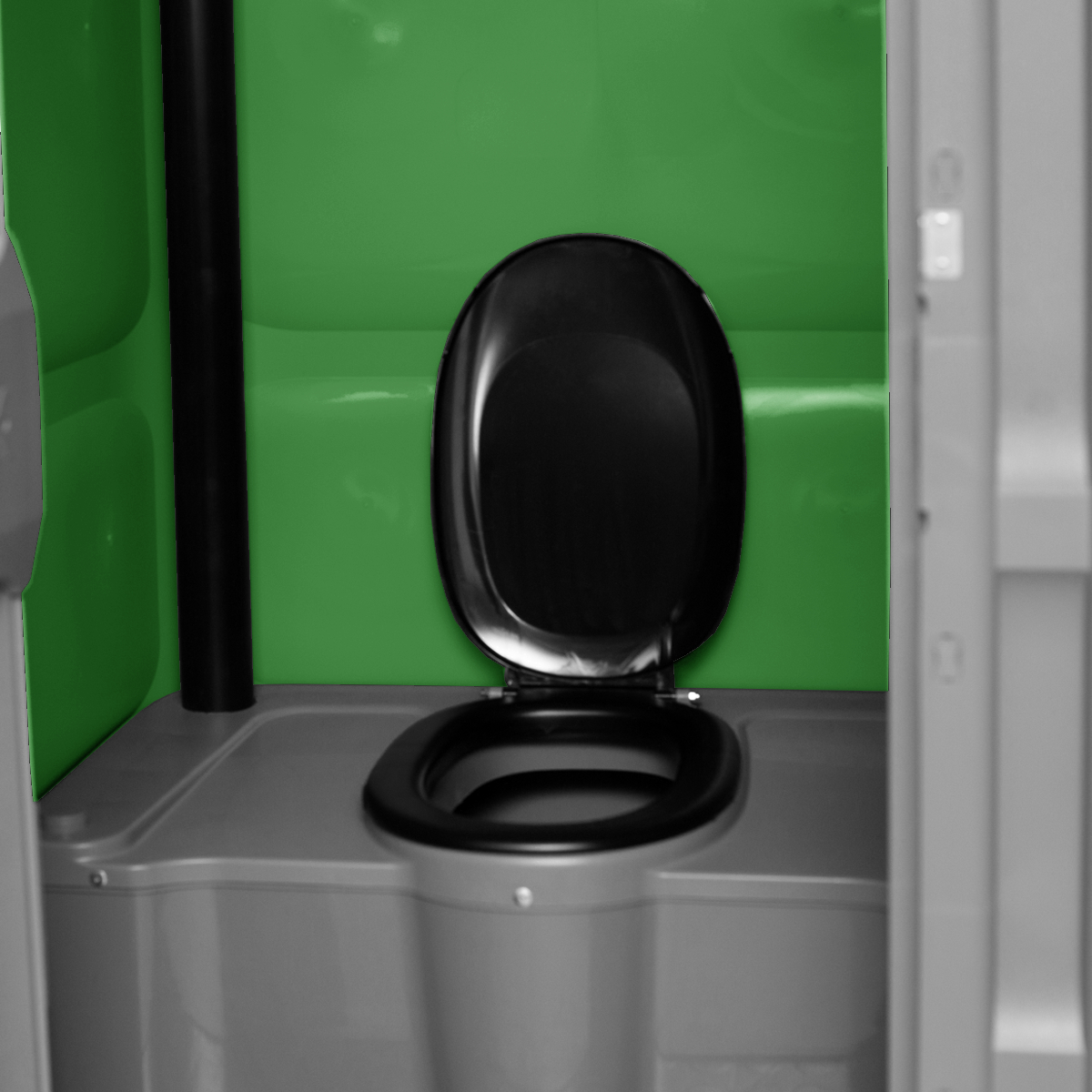 Toypek groen oud 16 Binnenkant mobiele wc groen