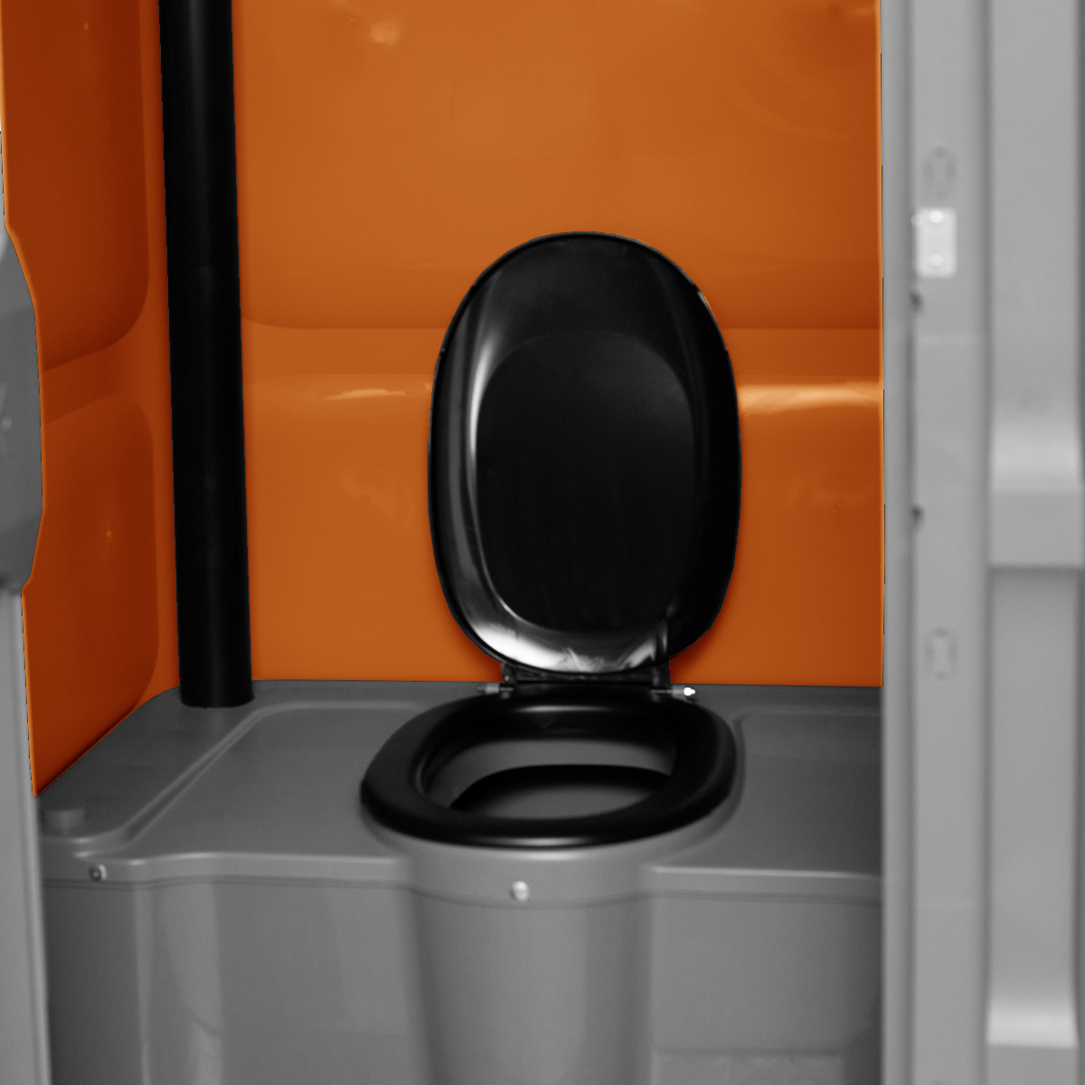 Toypek oranje oud 10 Binnenkant mobiel toilet oranje