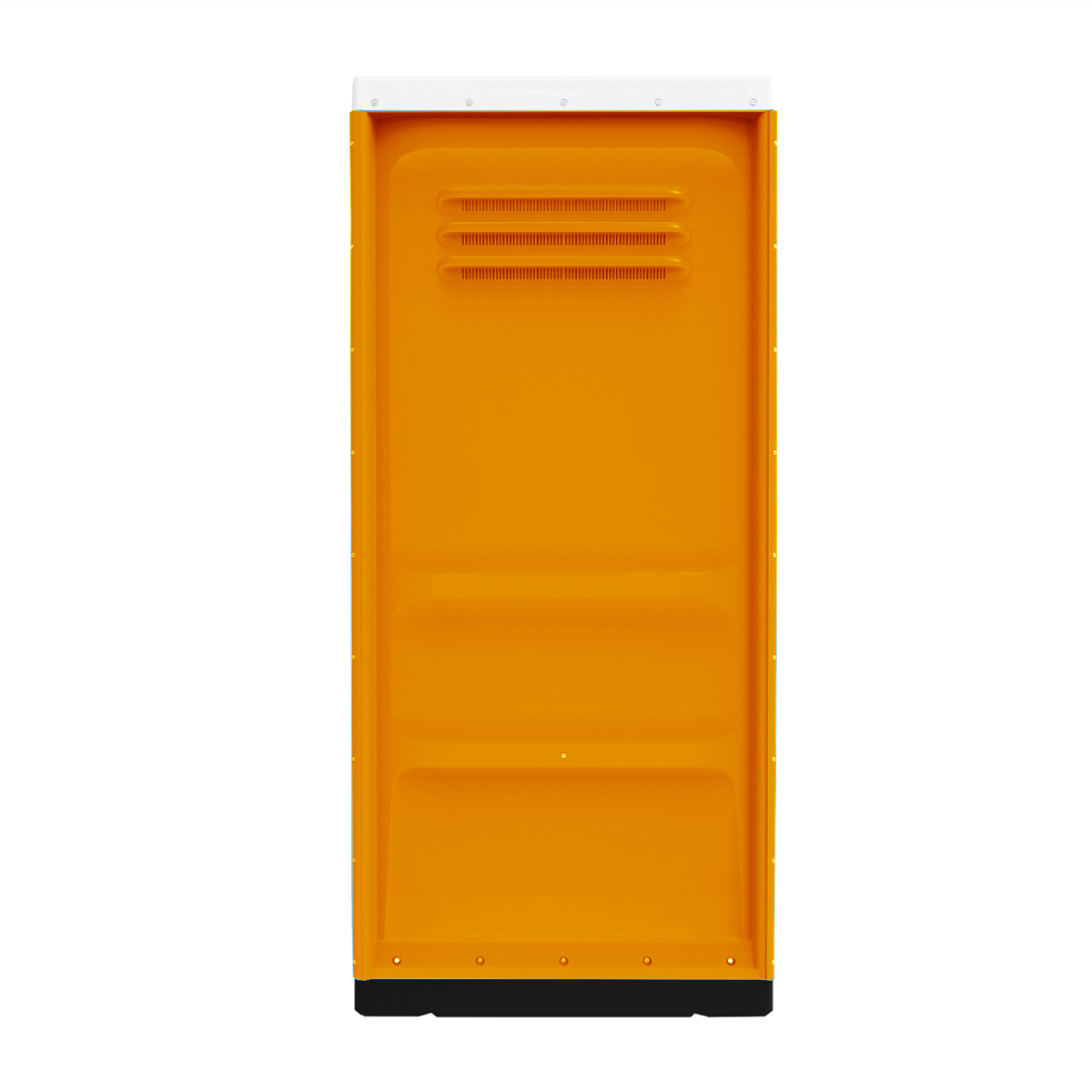 Toypek oranje oud 9 Zijkant toiletcabine oranje