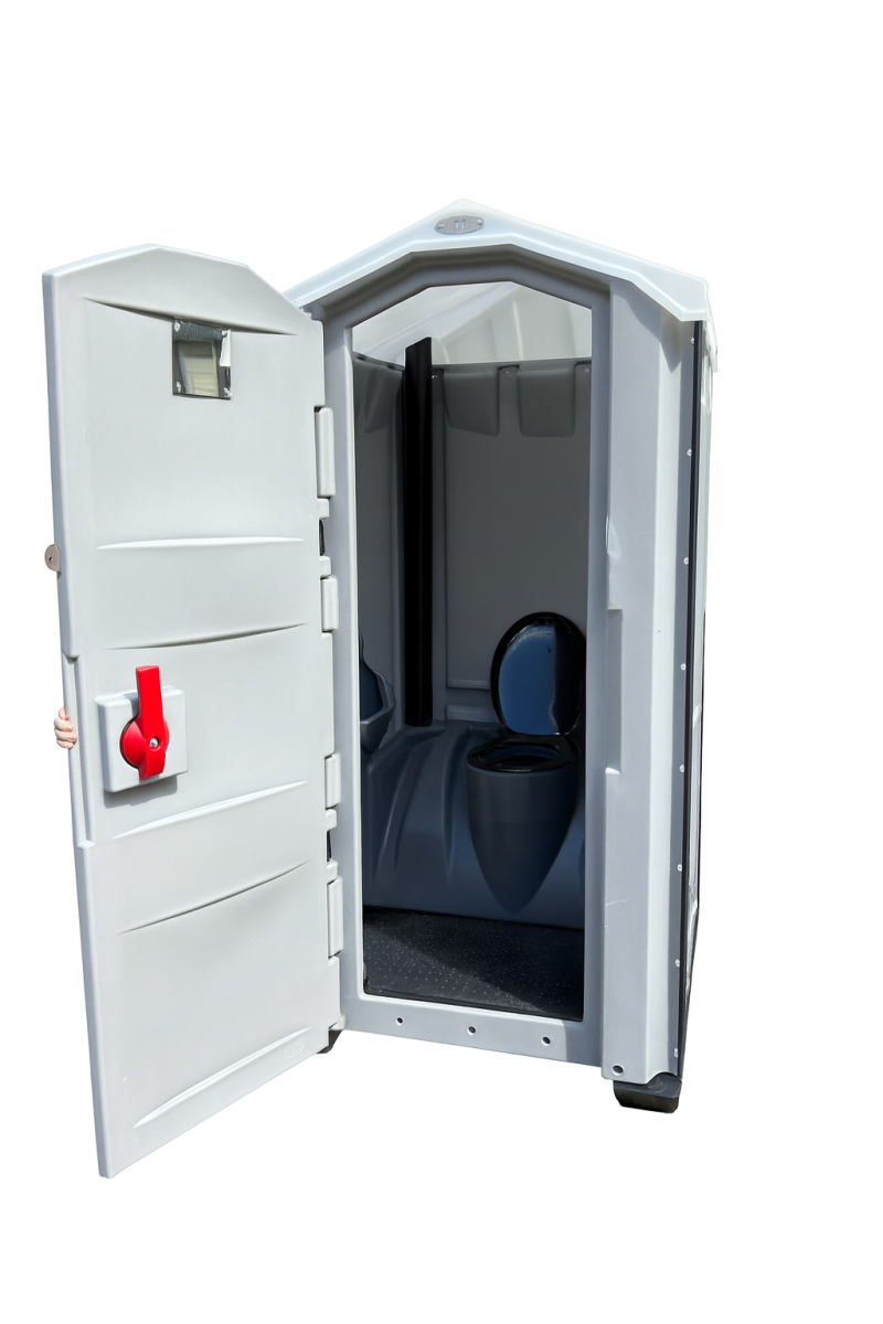 Uitgesneden dixi toilet toiletcabine