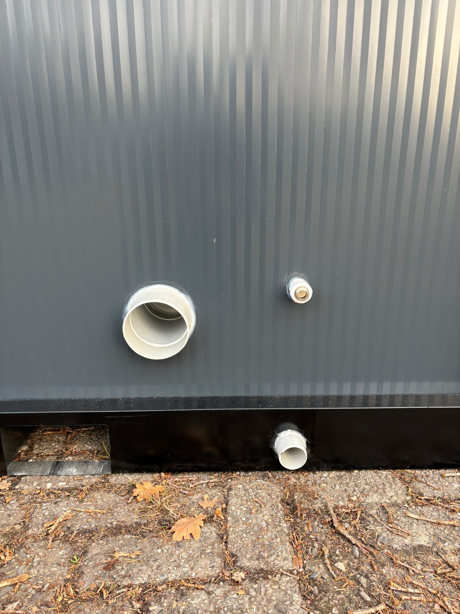 Afvoer toevoer dubbel toilet unit Afvoer en toevoer Dubbel toilet unit