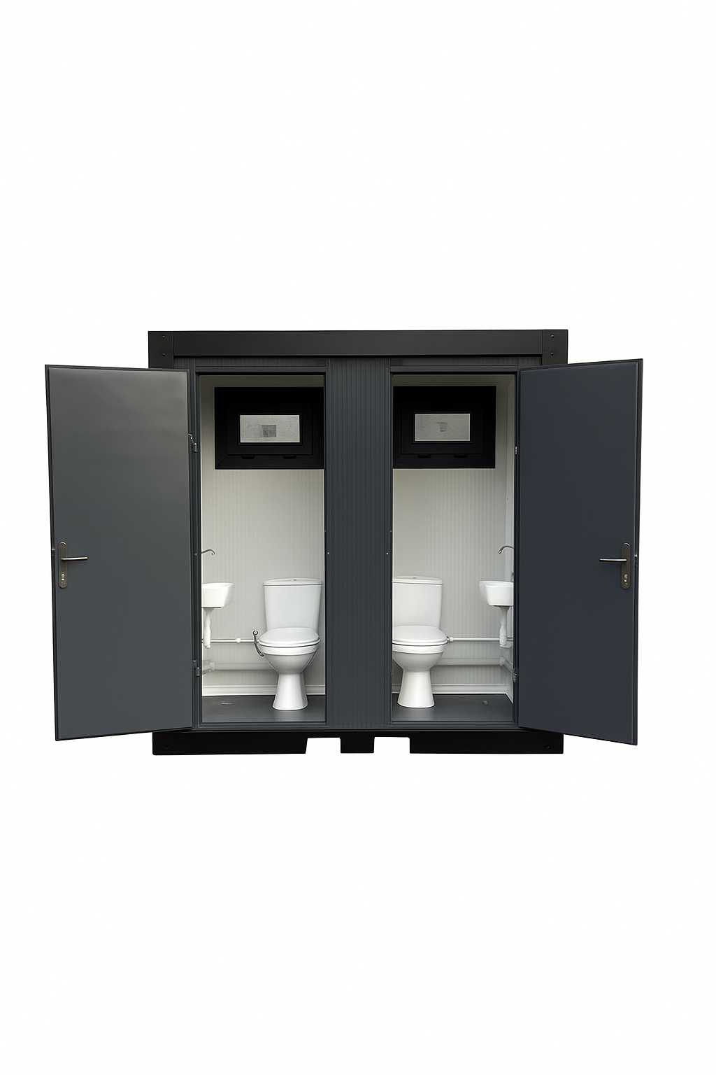 Dubbel toilet unit voorkant