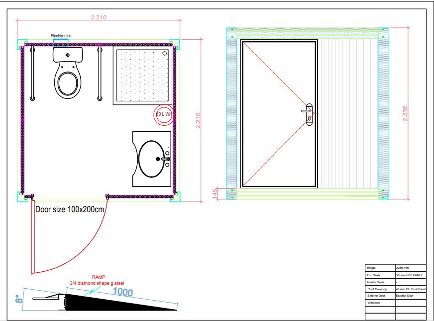 MIVA badkamer tekening