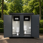 Mobiel sanitair dubbel toilet unit