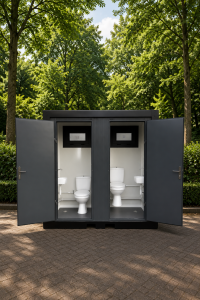 Mobiel sanitair dubbel toilet unit