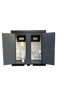 Mobiel sanitair toilet met urinoir unit